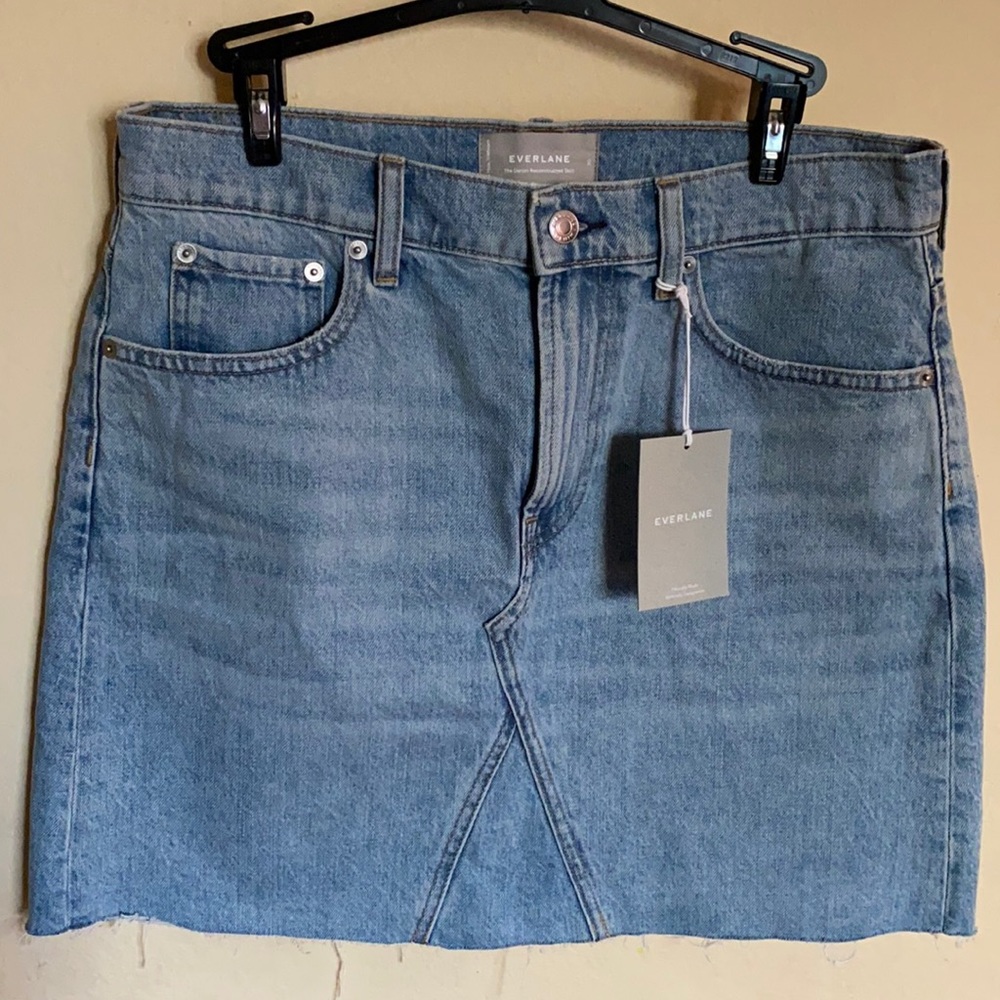NWT Everlane Deconstructed Denim Skirt Size 30